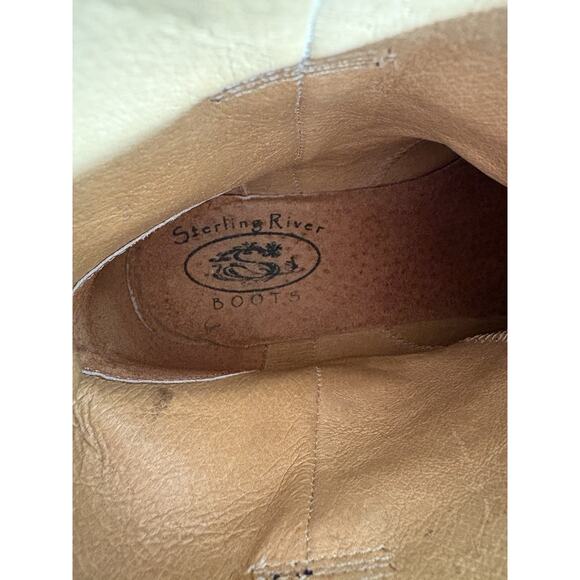 Women’s STERLING RIVER Cowboy Boots | Short | Size 8.5 M | Brown Stars & Stripes - Picture 12 of 12